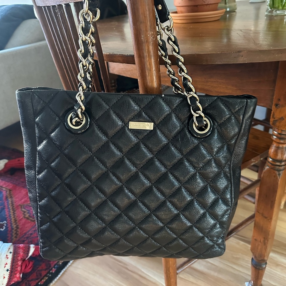 Quilted black leather Kate Spade bag